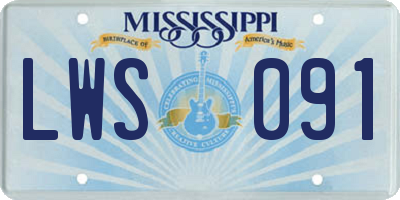 MS license plate LWS091