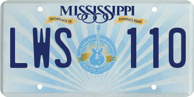 MS license plate LWS110