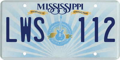 MS license plate LWS112