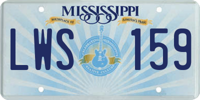MS license plate LWS159