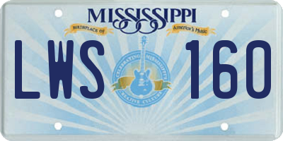 MS license plate LWS160
