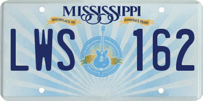 MS license plate LWS162