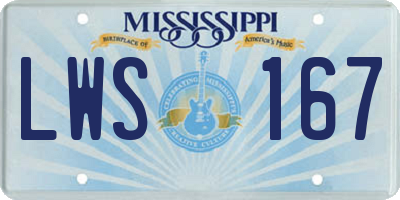 MS license plate LWS167