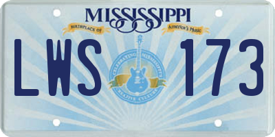 MS license plate LWS173