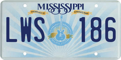 MS license plate LWS186