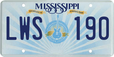 MS license plate LWS190