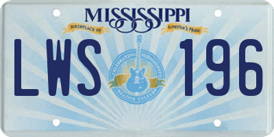 MS license plate LWS196