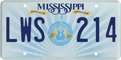 MS license plate LWS214