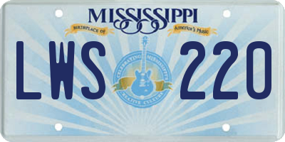 MS license plate LWS220