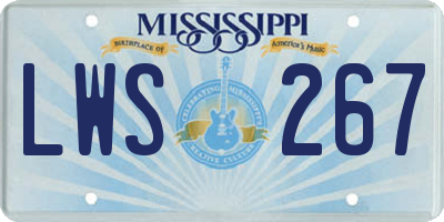 MS license plate LWS267