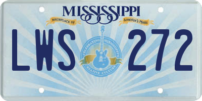 MS license plate LWS272