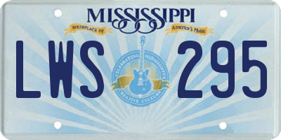 MS license plate LWS295