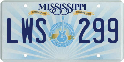 MS license plate LWS299