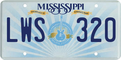 MS license plate LWS320