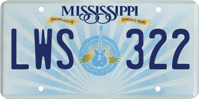 MS license plate LWS322