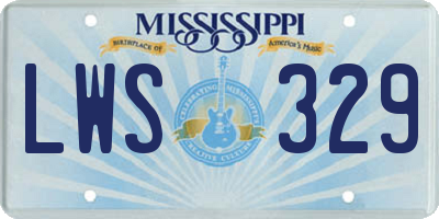 MS license plate LWS329