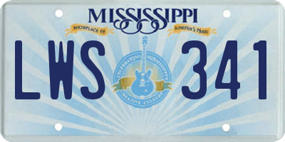 MS license plate LWS341