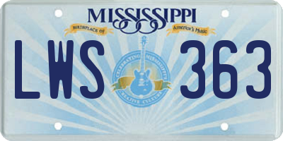 MS license plate LWS363