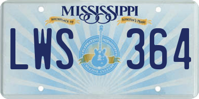 MS license plate LWS364