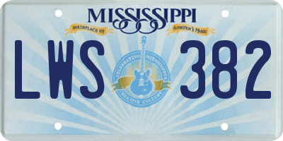 MS license plate LWS382