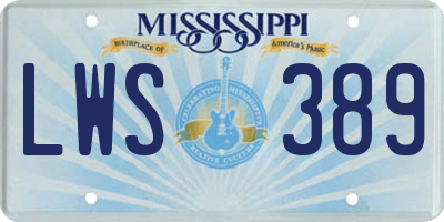 MS license plate LWS389