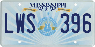 MS license plate LWS396