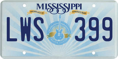 MS license plate LWS399