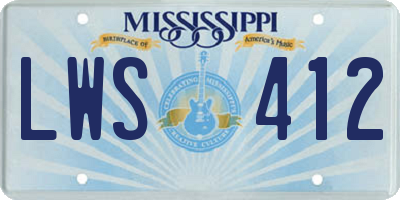 MS license plate LWS412