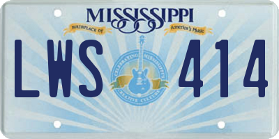 MS license plate LWS414
