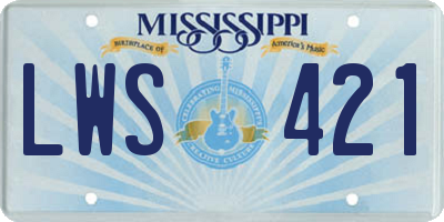 MS license plate LWS421