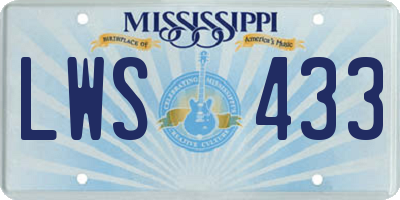 MS license plate LWS433