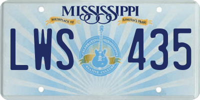 MS license plate LWS435