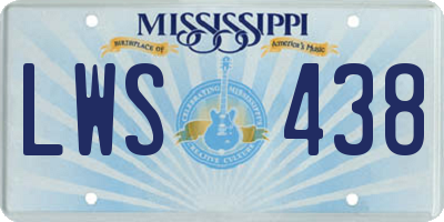 MS license plate LWS438