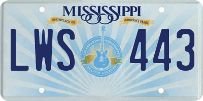 MS license plate LWS443