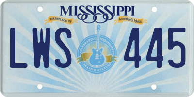 MS license plate LWS445
