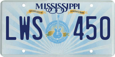 MS license plate LWS450