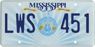 MS license plate LWS451