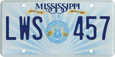 MS license plate LWS457