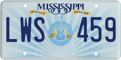 MS license plate LWS459
