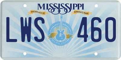 MS license plate LWS460