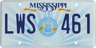 MS license plate LWS461