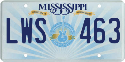 MS license plate LWS463