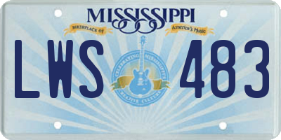 MS license plate LWS483