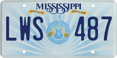 MS license plate LWS487