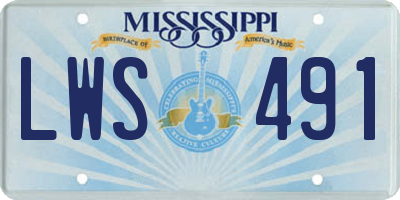 MS license plate LWS491