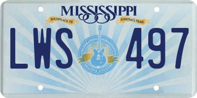 MS license plate LWS497