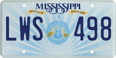 MS license plate LWS498