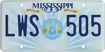 MS license plate LWS505