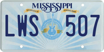 MS license plate LWS507