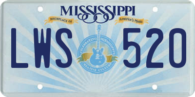 MS license plate LWS520